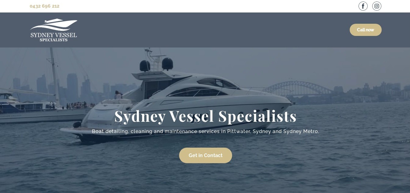Sydney Vessel Specialists: пример минималистичного лендинга