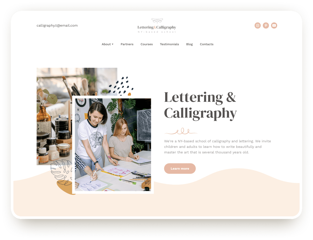 Lettering and Calligraphy school site template