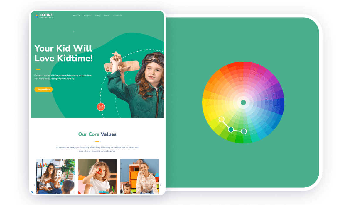Аналоговая цветовая схема в дизайне сайта