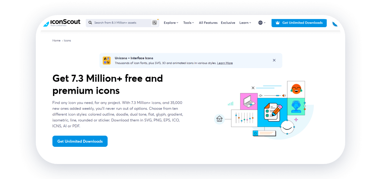 iconscout лучшие сайты с иконками