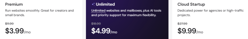 Hostinger pricing